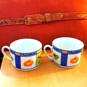 Elegance Set of 2 Fine Porcelain  checkerboard cups